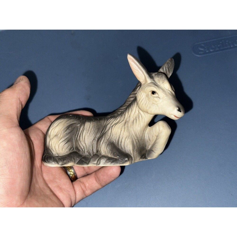 Vintage HOMCO Nativity Donkey Gray Animal Manger Figurine #5216